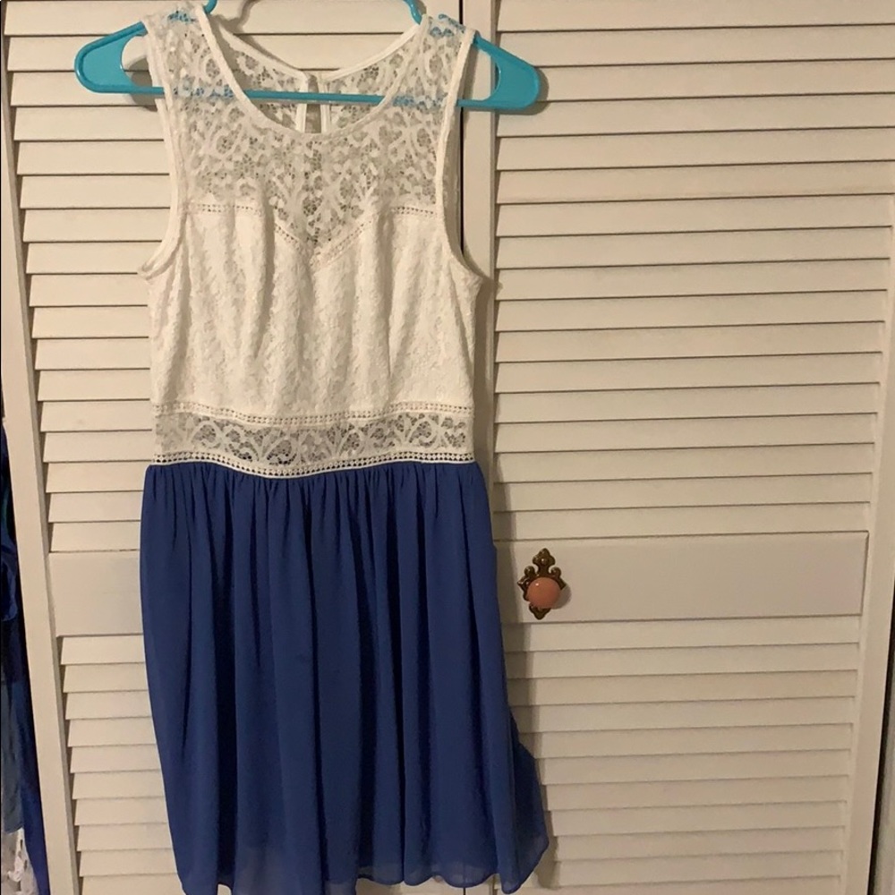 Blue and white patty dress